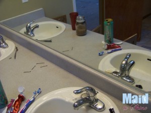 Master Bathroom Before Maid to Shine Cleaning