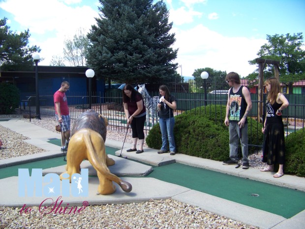 Maid to Shine house cleaning crew mini golfing